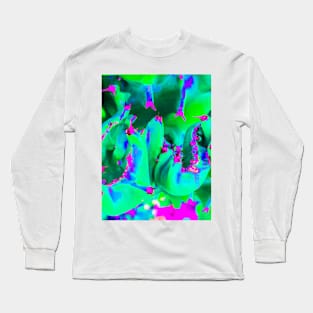 Green cactus in pastel abstract Long Sleeve T-Shirt